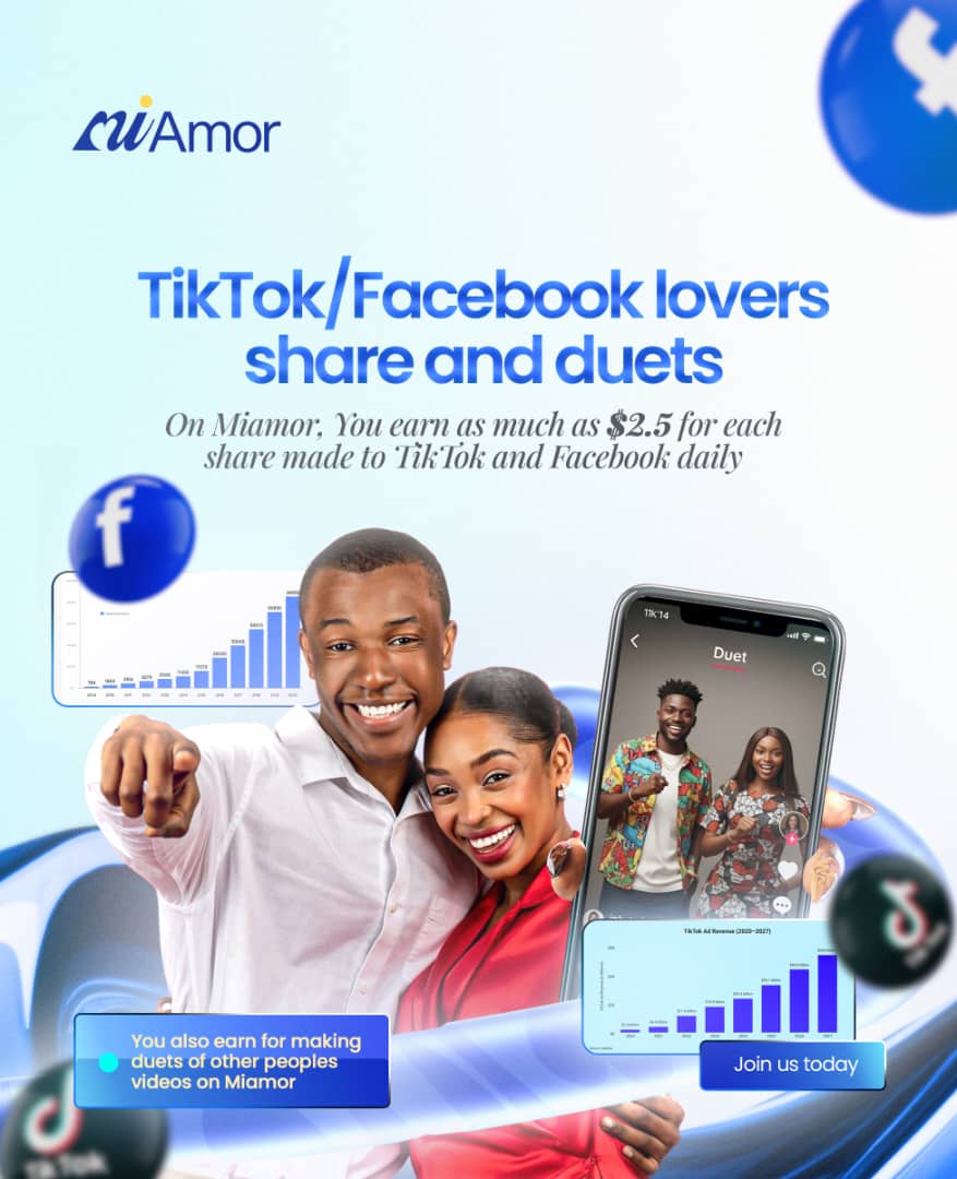 Couple using social media